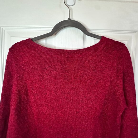 Old Navy Women's Large Red Marled Knit Classic Crew Neck Long Sleeve Sweater - Picture 5 of 5